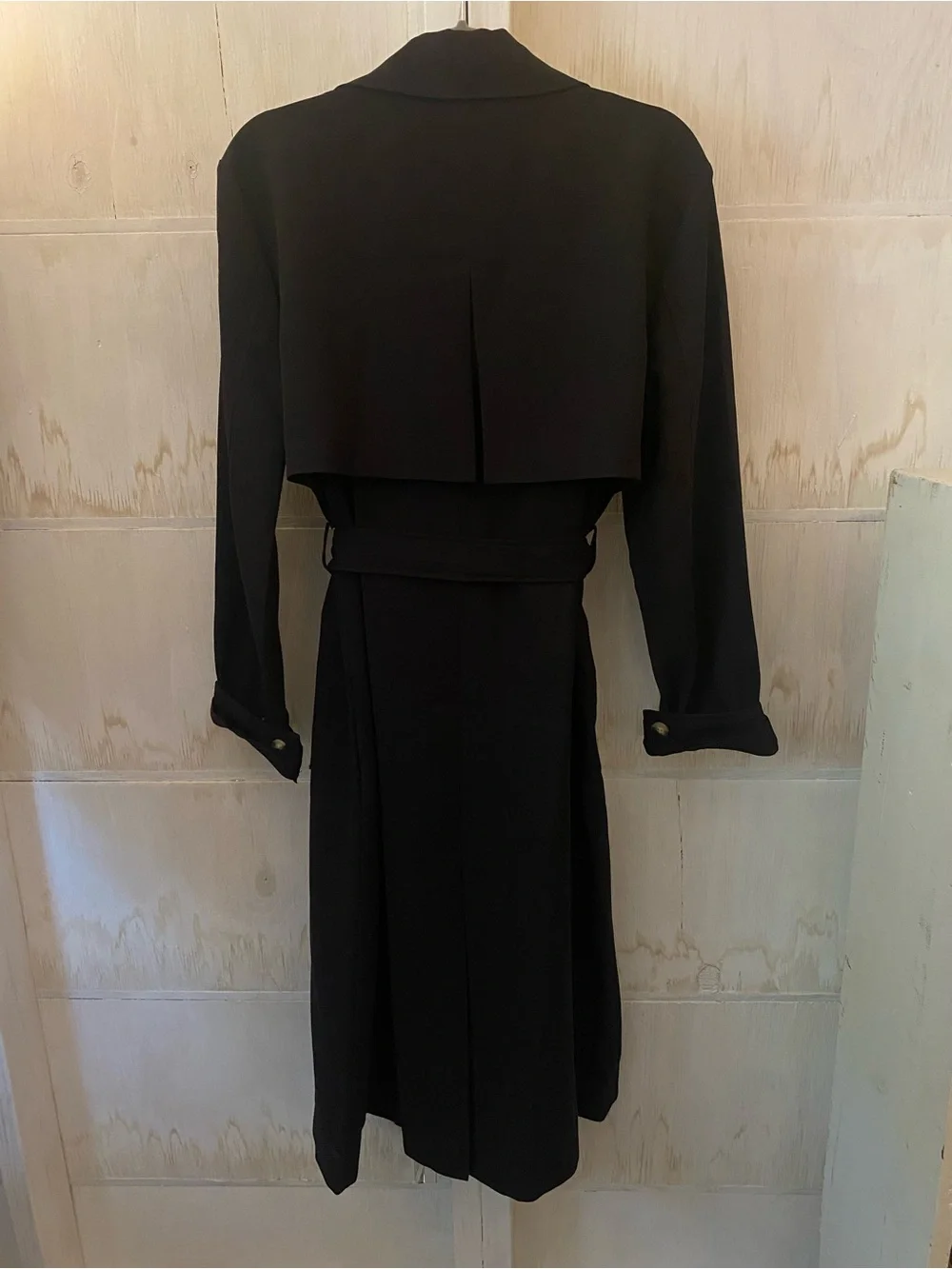 bagatelle Black Double-Breasted Trench Coat with Belt
